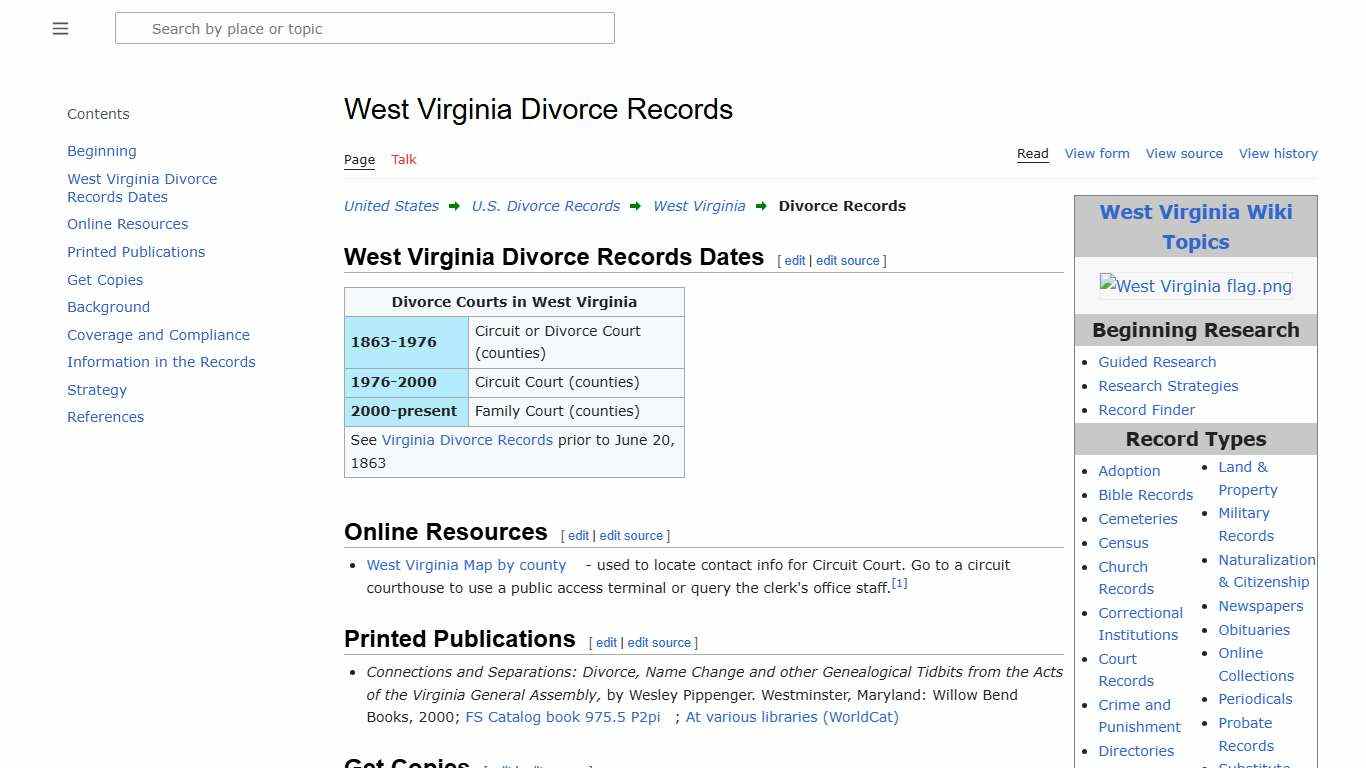 West Virginia Divorce Records • FamilySearch
