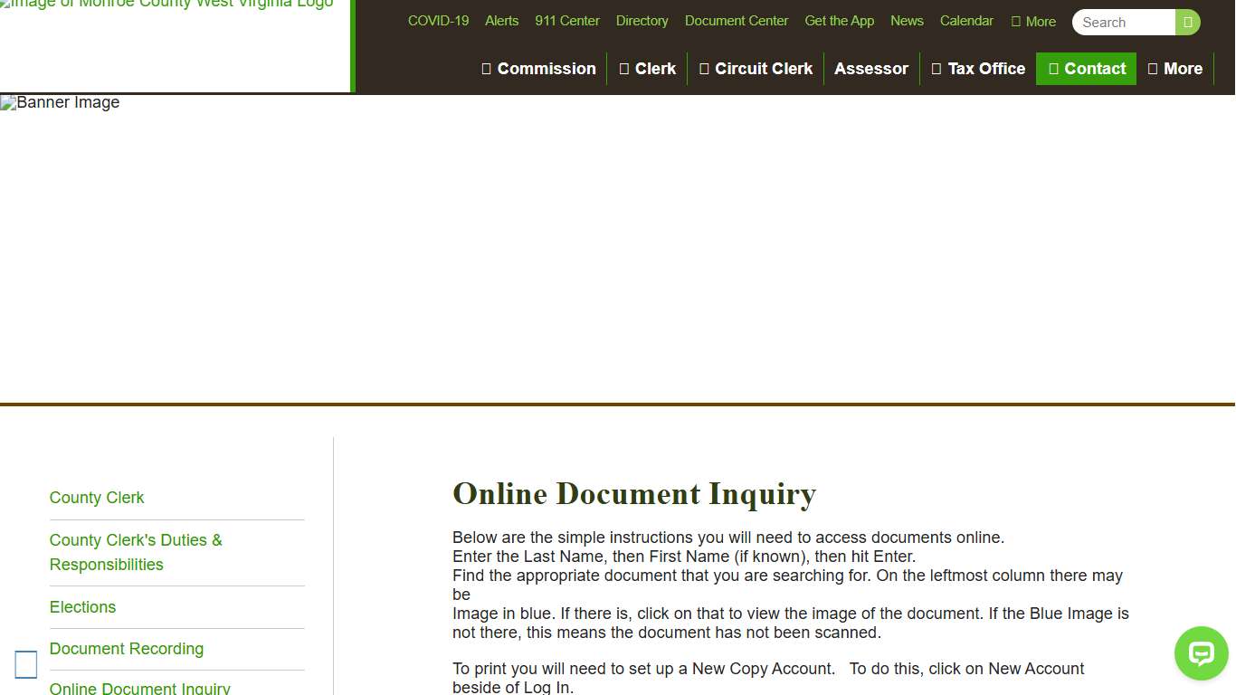 Online Document Inquiry Clerk Monroe County West Virginia Monroe County West Virginia Monroe County WV Commission, Offices and Agencies